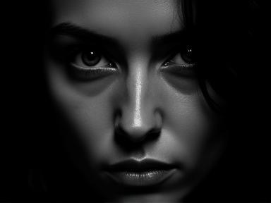 Retrato em preto e branco impactante