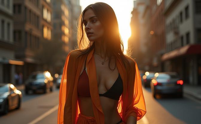Ensaio editorial em ambiente urbano